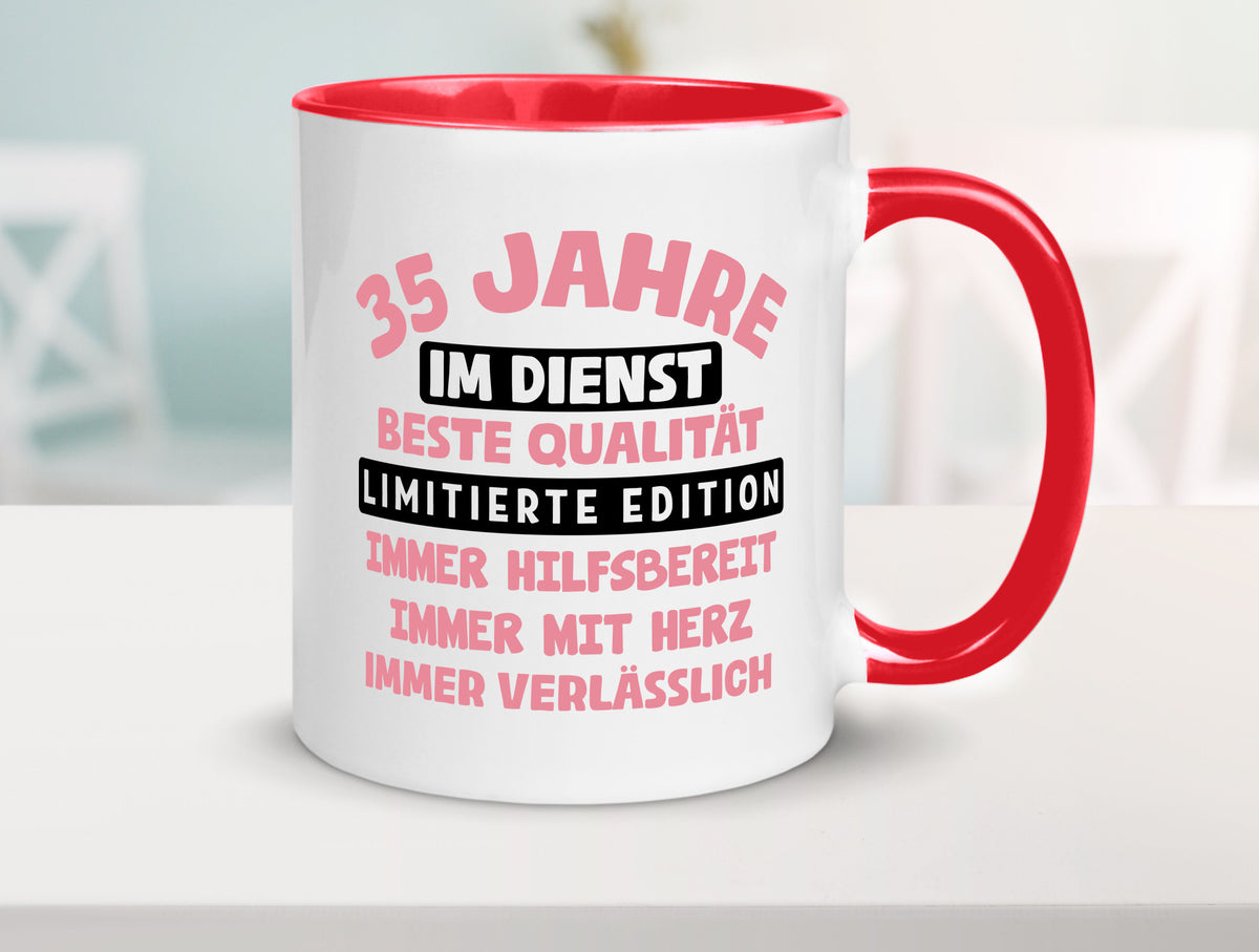 35 Jahre im Dienst | Jubiläum Arbeit v11 lustig Kollegen Büro Geschenk Tasse