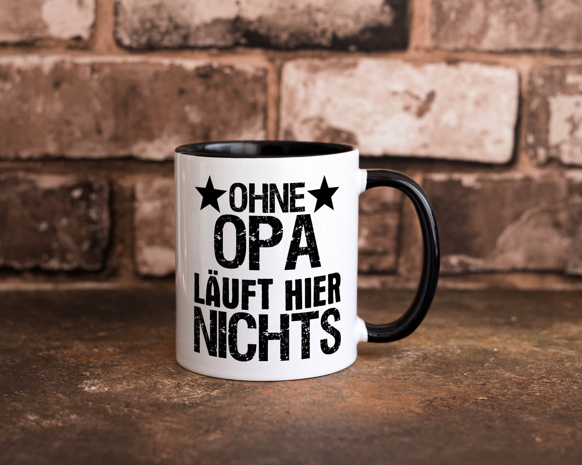 Ohne Opa läuft hier nichts | Sterne Geschenkidee Familie Humor Tasse