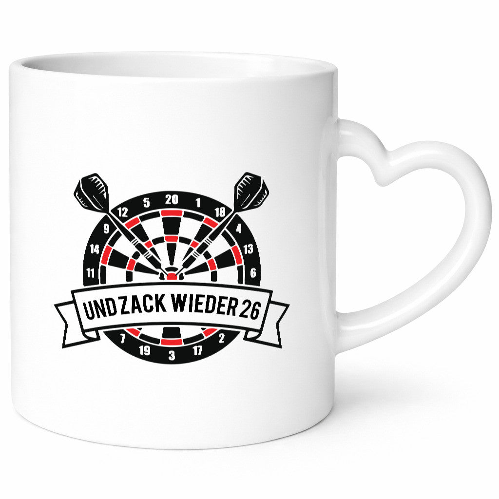 Und zack wieder 26 | Dart lustig Humor Geschenkidee Geschenk Tasse