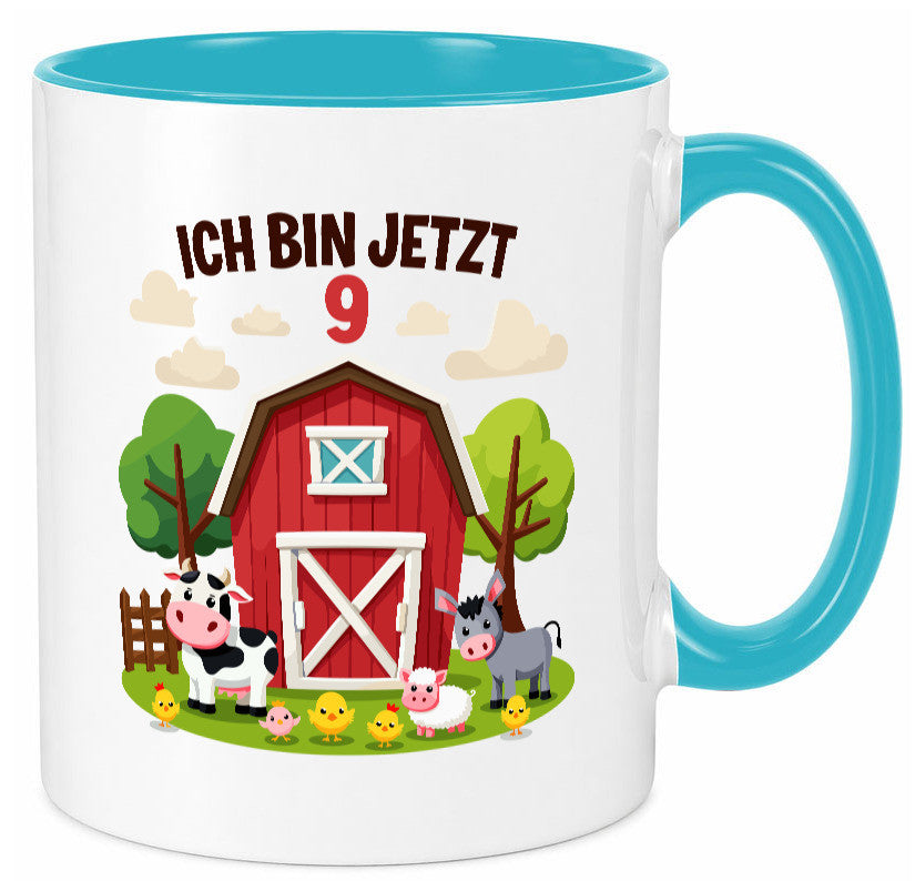 9. Geburtstag | 8 Jahre Bauernhof und Tiere Humor Geschenkidee Tasse