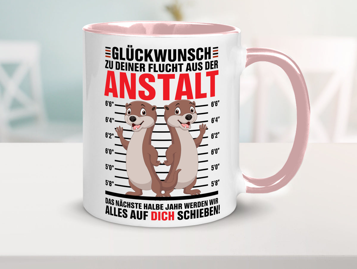 Glückwunch zur Flucht | Jobwechsel Arbeitskollegen Geschenk Arbeit Kollegen Tasse