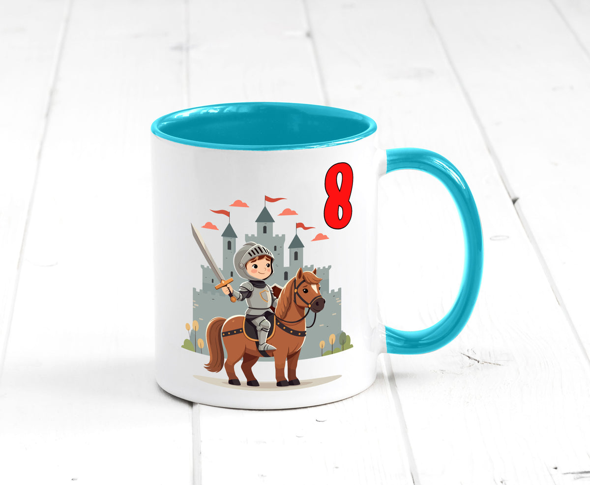 8. Geburtstag | 8 Jahre Ritter Junge Schloss Geschenk Geschenkidee lustiger Tasse