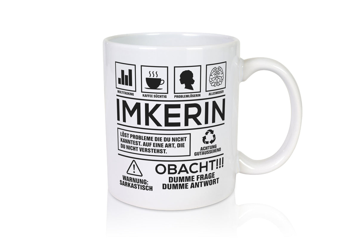 Achtung Probleme Imkerin | Imkerei lustiger Spruch Geschenk Humor Geschenkidee Tasse