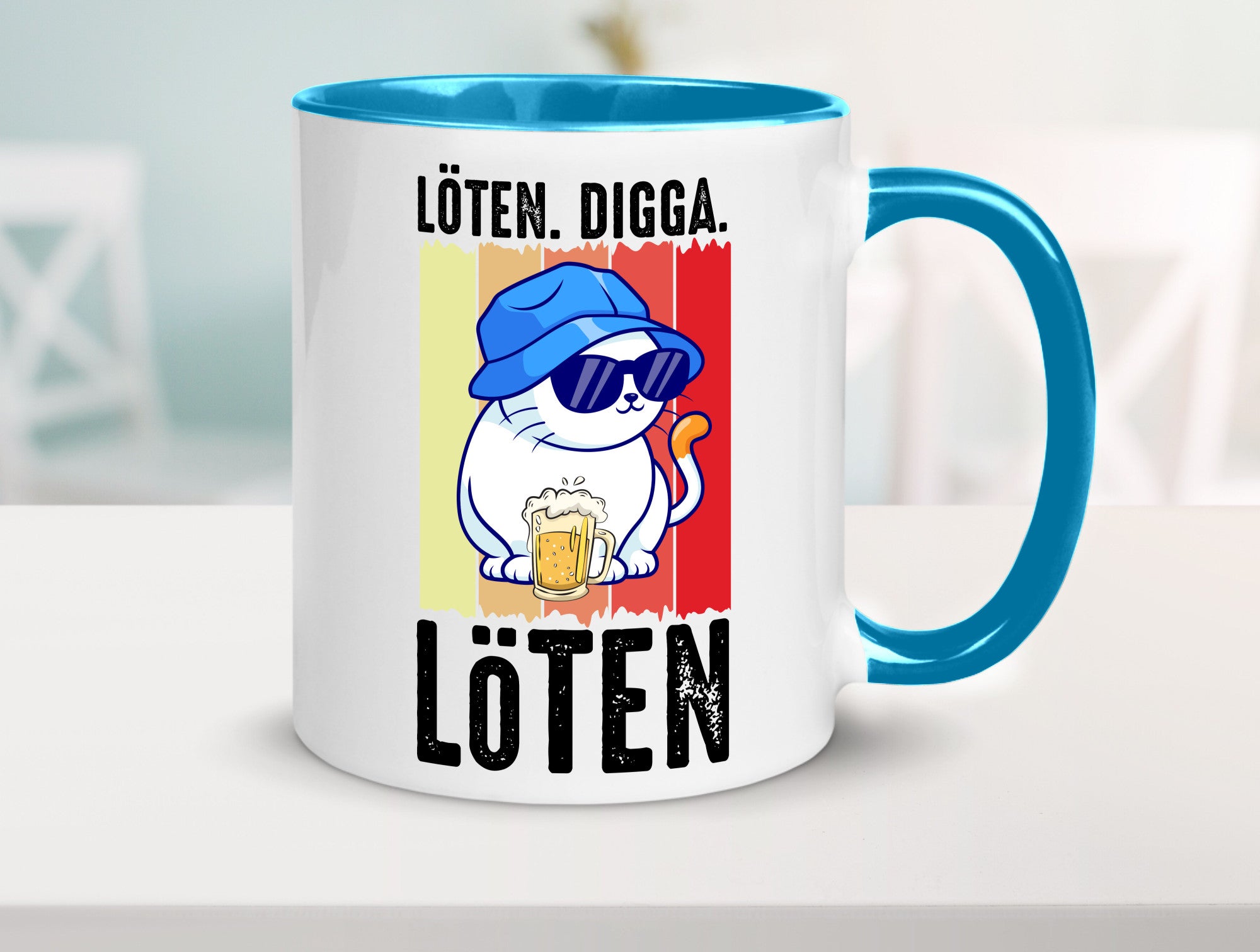 Löten Digga | Katze mit Bier Bierkatze Geschenk Tierliebhaber Humor lustiger
