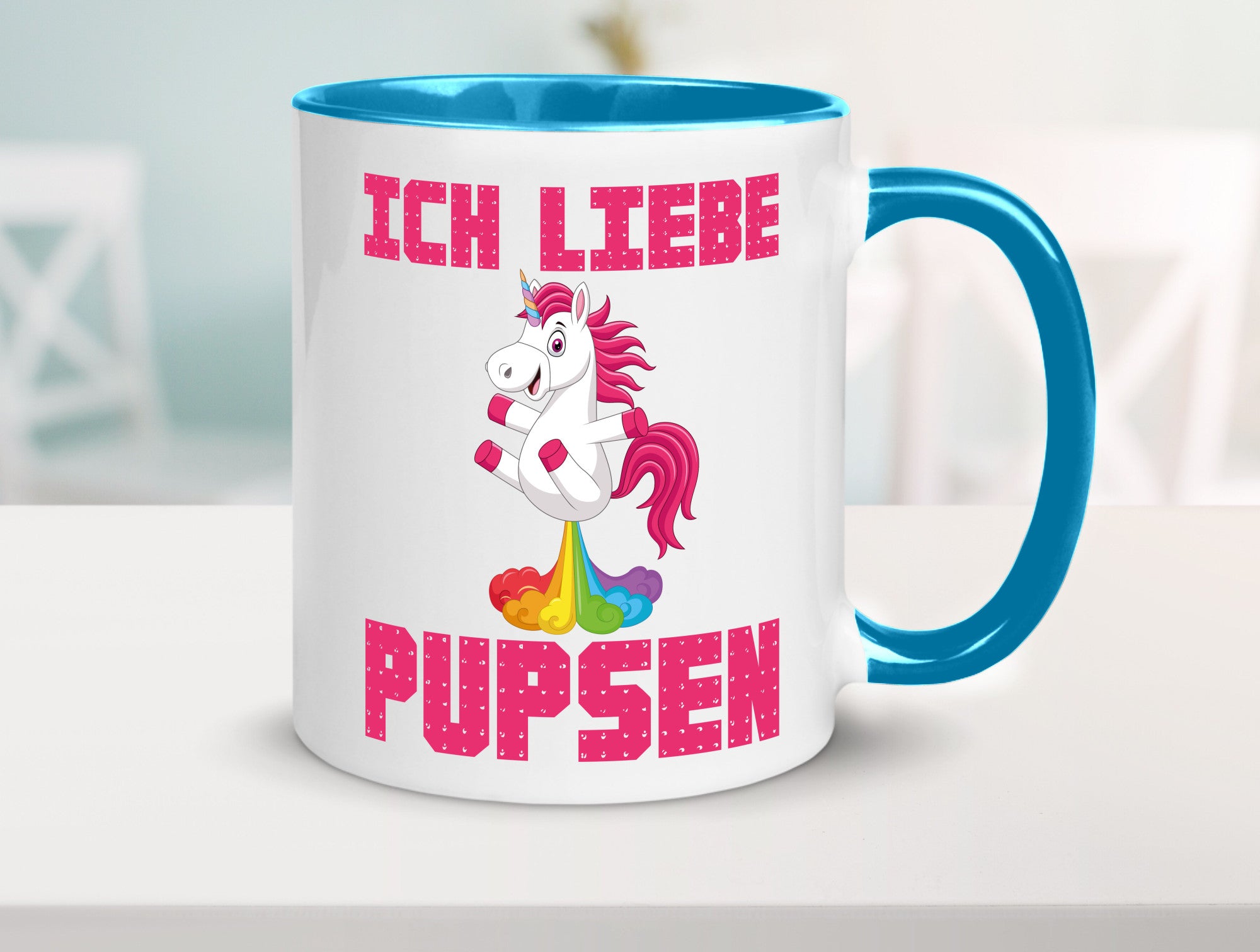 Ich liebe pupsen | Einhorn Pups lustiger Spruch Humor Geschenkidee Tasse