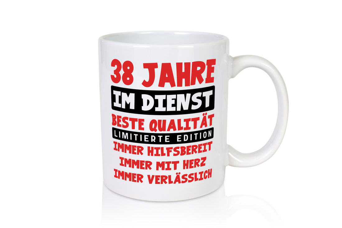 38 Jahre im Dienst | Jubiläum Arbeit v9 Geschenkidee Kollegen Büro Humor Tasse