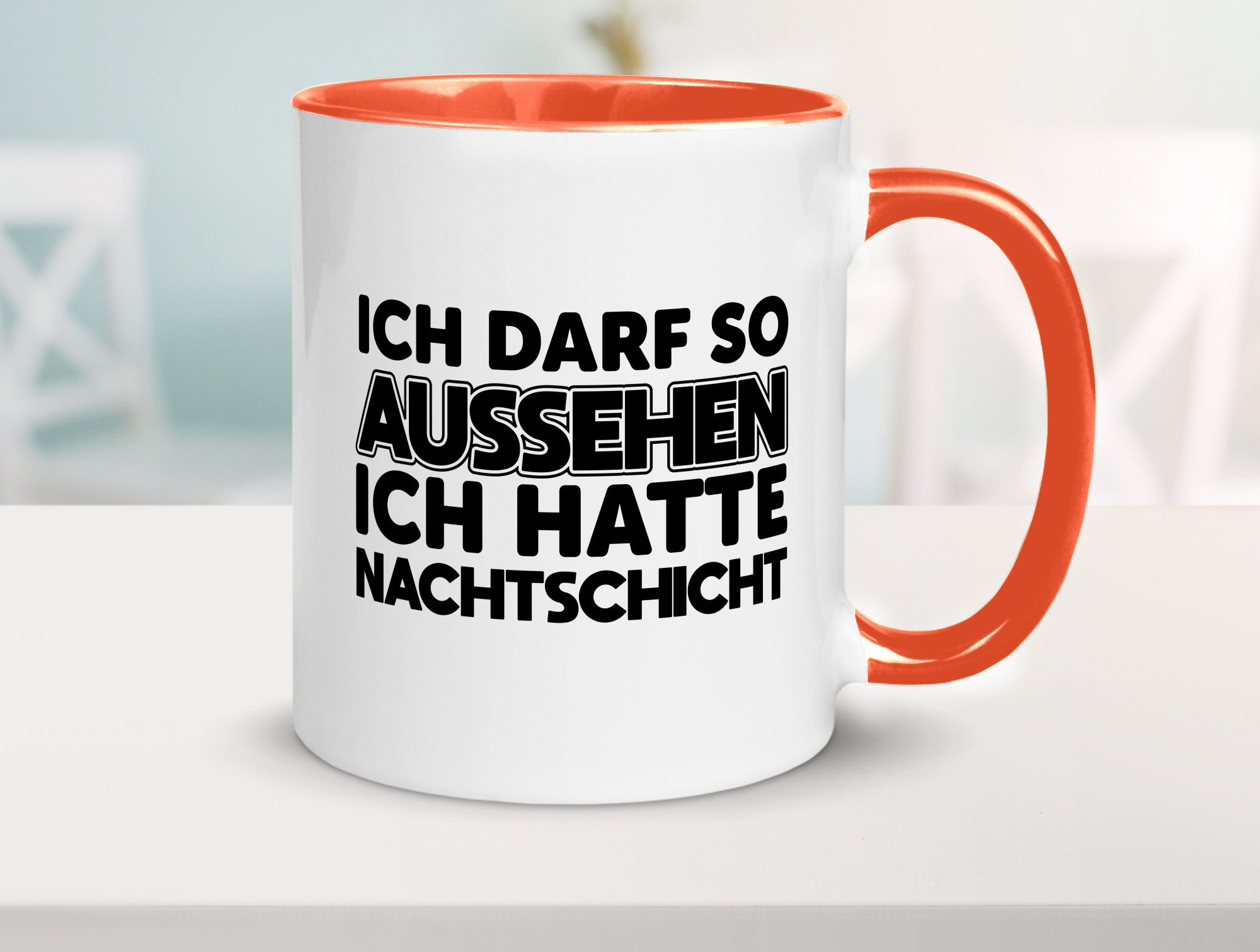 Ich darf so aussehen | Nachtschicht Arbeit lustig Kollegen Büro Geschenk Tasse