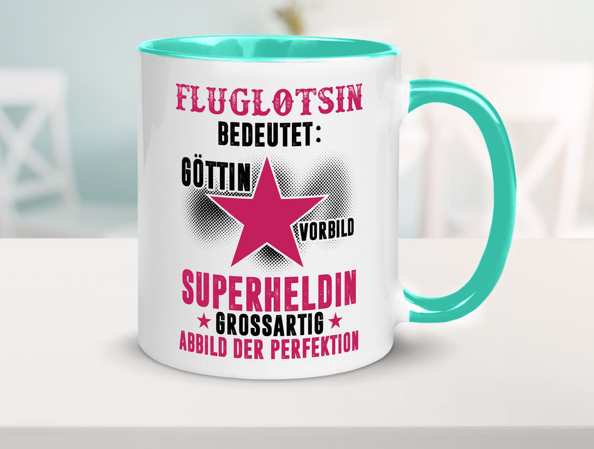 Bedeutung von Fluglotsin | Flughafen Flugverkehr Geschenkidee Humor Tasse