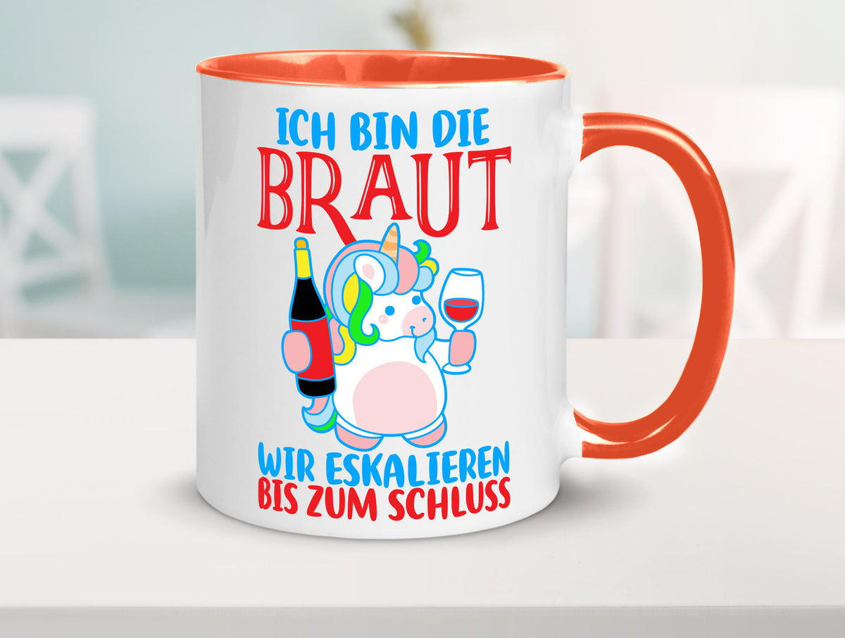 Junggesellinnenabschied | JGA Braut Einhorn Eskalation v2 lustig Humor Tasse