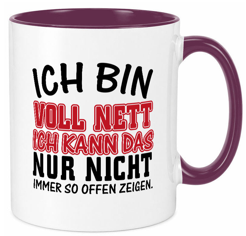 Ich bin voll nett Geschenkidee Humor Tasse