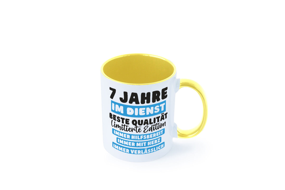 7 Jahre im Dienst | Jubiläum Arbeit v6 lustig Kollegen Büro Geschenk Tasse