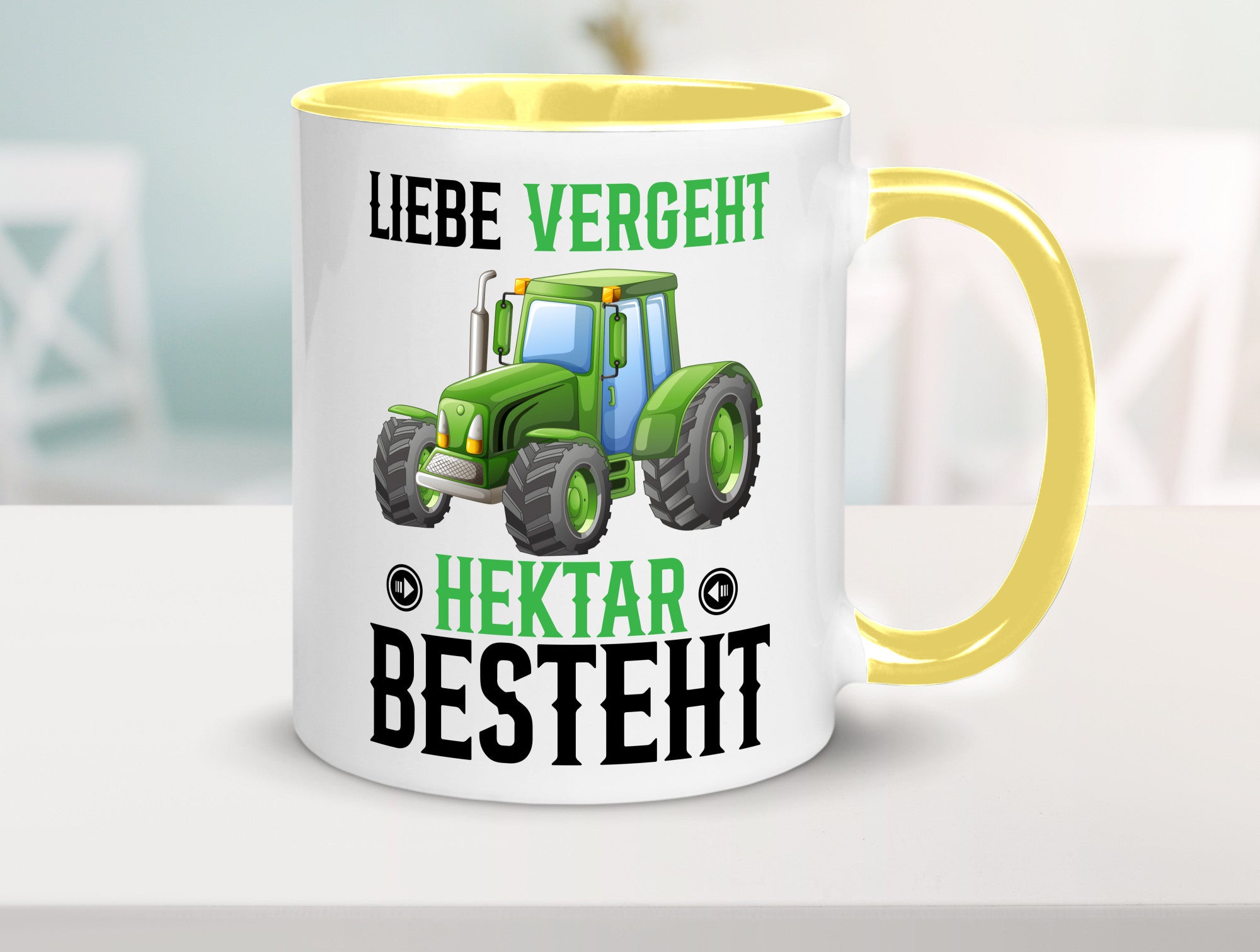 Liebe vergeht Hektar besteht | Traktor Bauer landwirt Humor Geschenkidee Tasse
