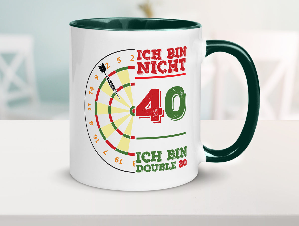 Ich bin nicht 40 double 80 | Dart spieler Geschenkidee Humor Tasse
