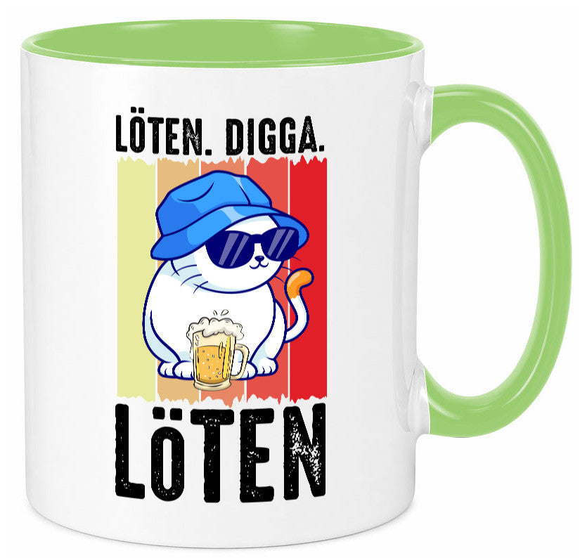 Löten Digga | Katze mit Bier Bierkatze Geschenk Tierliebhaber Humor lustiger