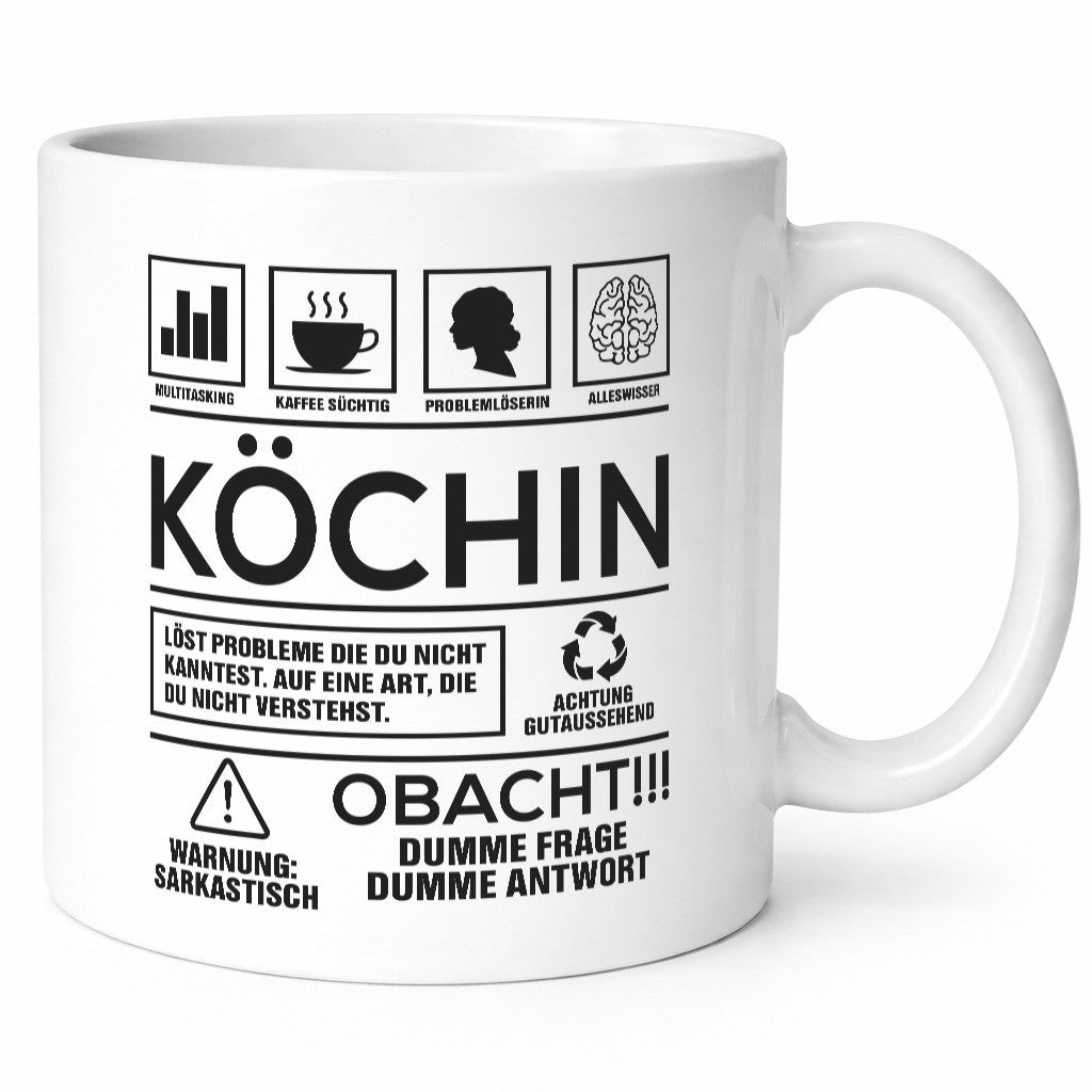 Achtung Probleme Köchin | Chefköchin Chefkoch Geschenkidee Arbeit Kollegen Büro