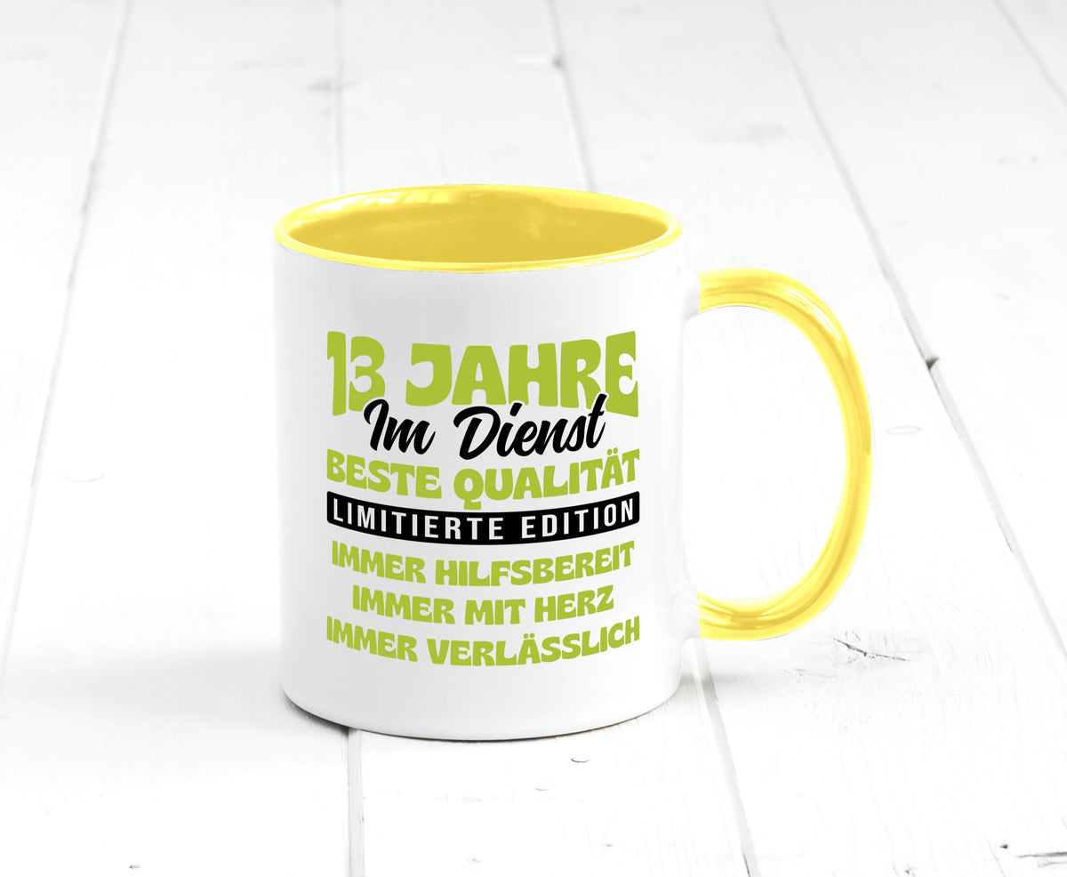 13 Jahre im Dienst | Jubiläum Arbeit v4 lustig Kollegen Büro Geschenk Tasse