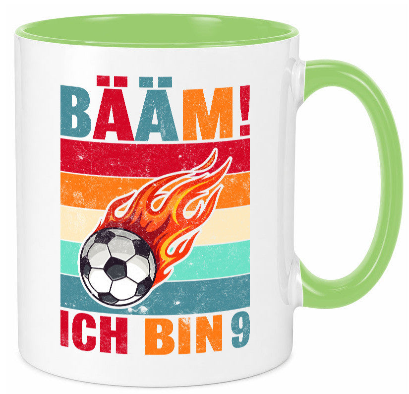 9. Geburtstag | Bääm ich bin 9 Fußball Geschenkidee Humor Tasse