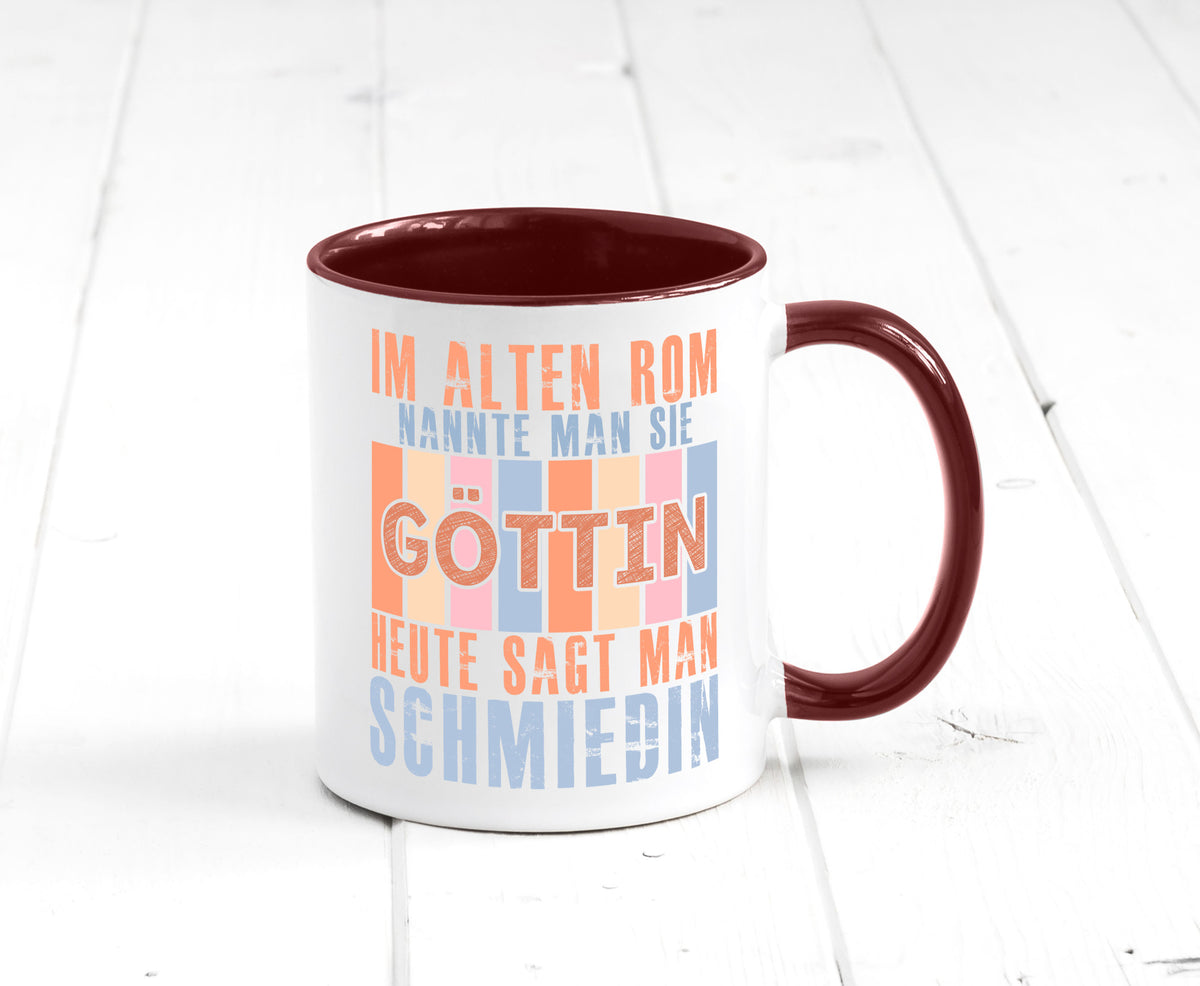 Heute sagt man: Schmiedin | Schmied Beruf Schmiederei lustiger Spruch Geschenk Tasse