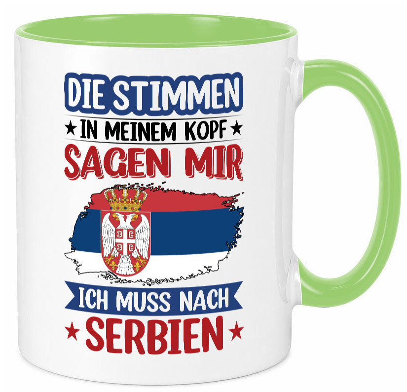 Serbien | Urlaub Stimmen in meinem Kopf Traumland v2 Geschenk Humor Tasse