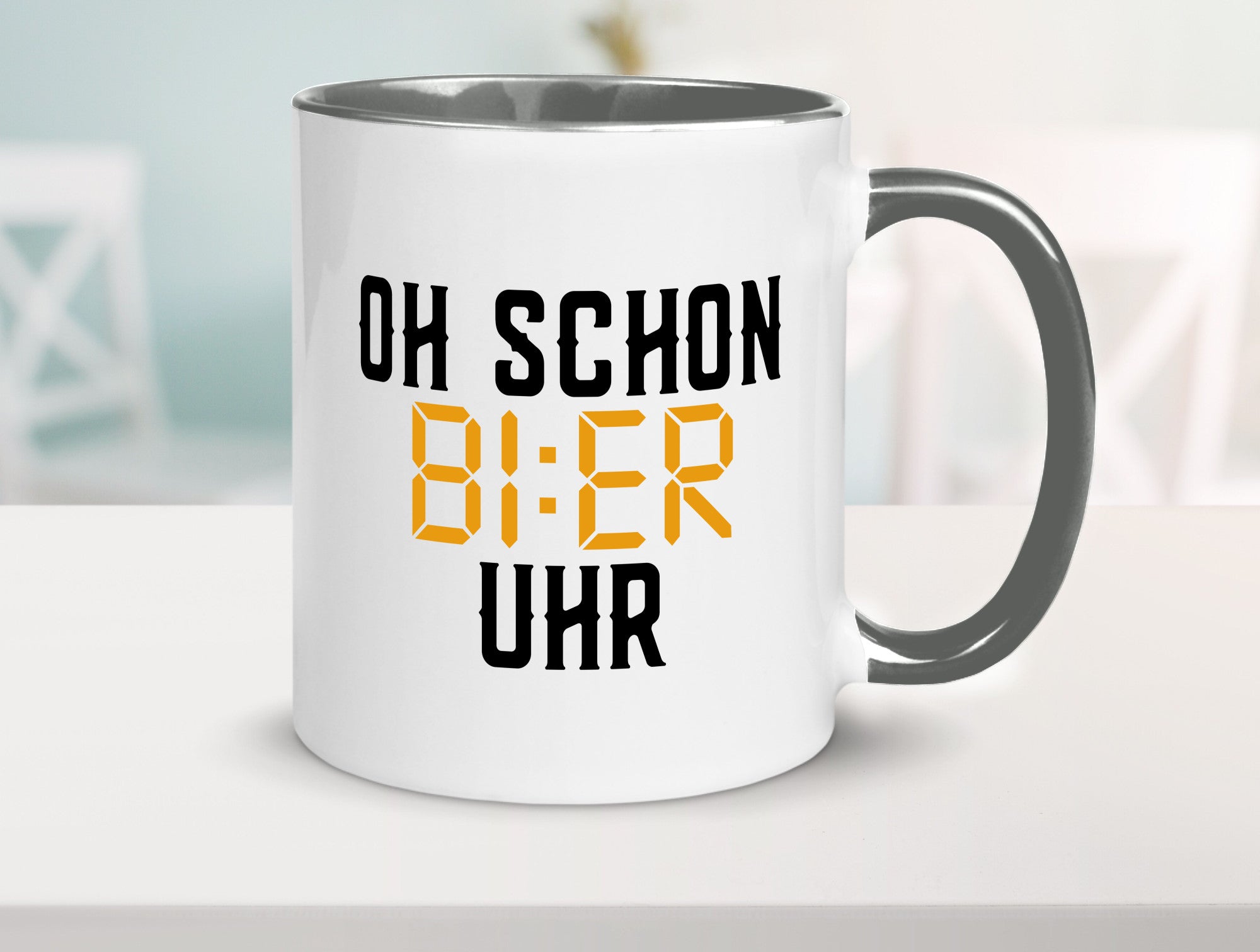Oh schon Bier Uhr | Biertrinker Party Feiern Pils Humor Geschenkidee Tasse