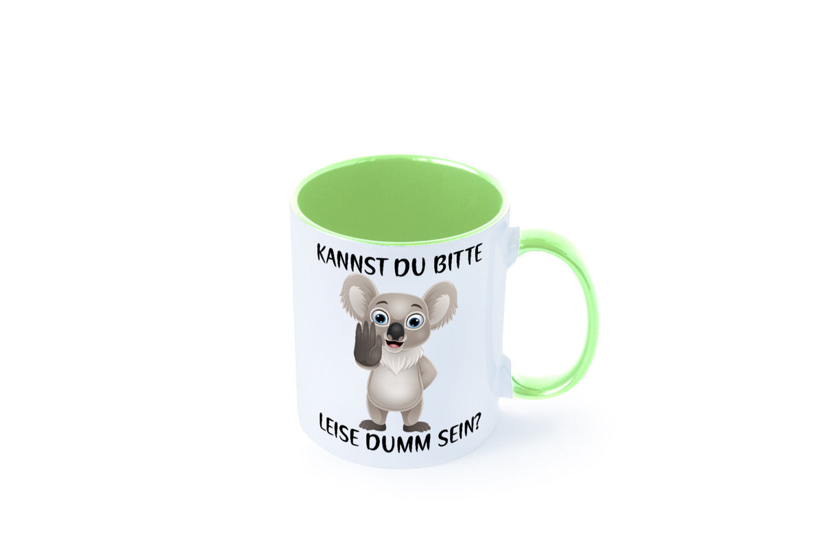 Bitte leise dumm sein | frecher Koala Flüstern Comic Humor Geschenkidee Tasse