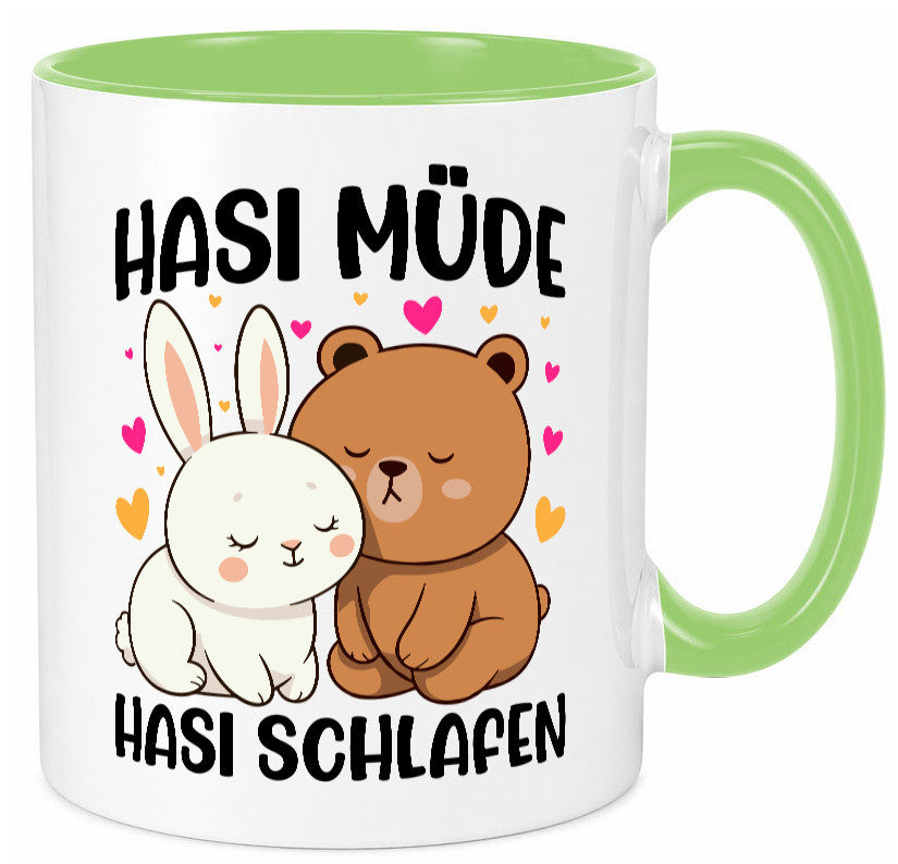 Hasi Müde | schlafen Kaninchen Häschen v2 lustiger Spruch Geschenk Humor Tasse