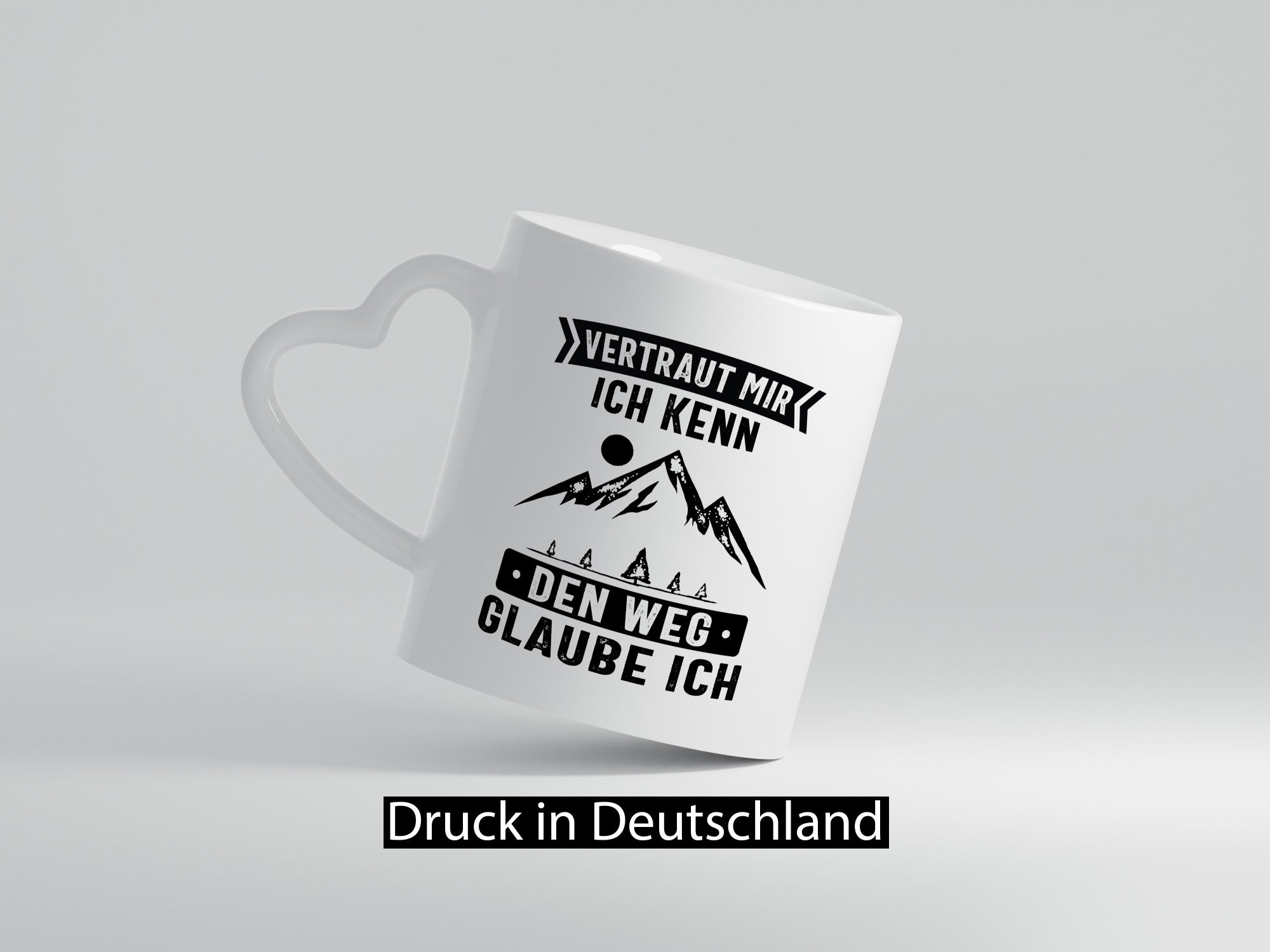 Vertraut mir, kenn den Weg | Berge Mond Bäume Humor Geschenkidee Tasse