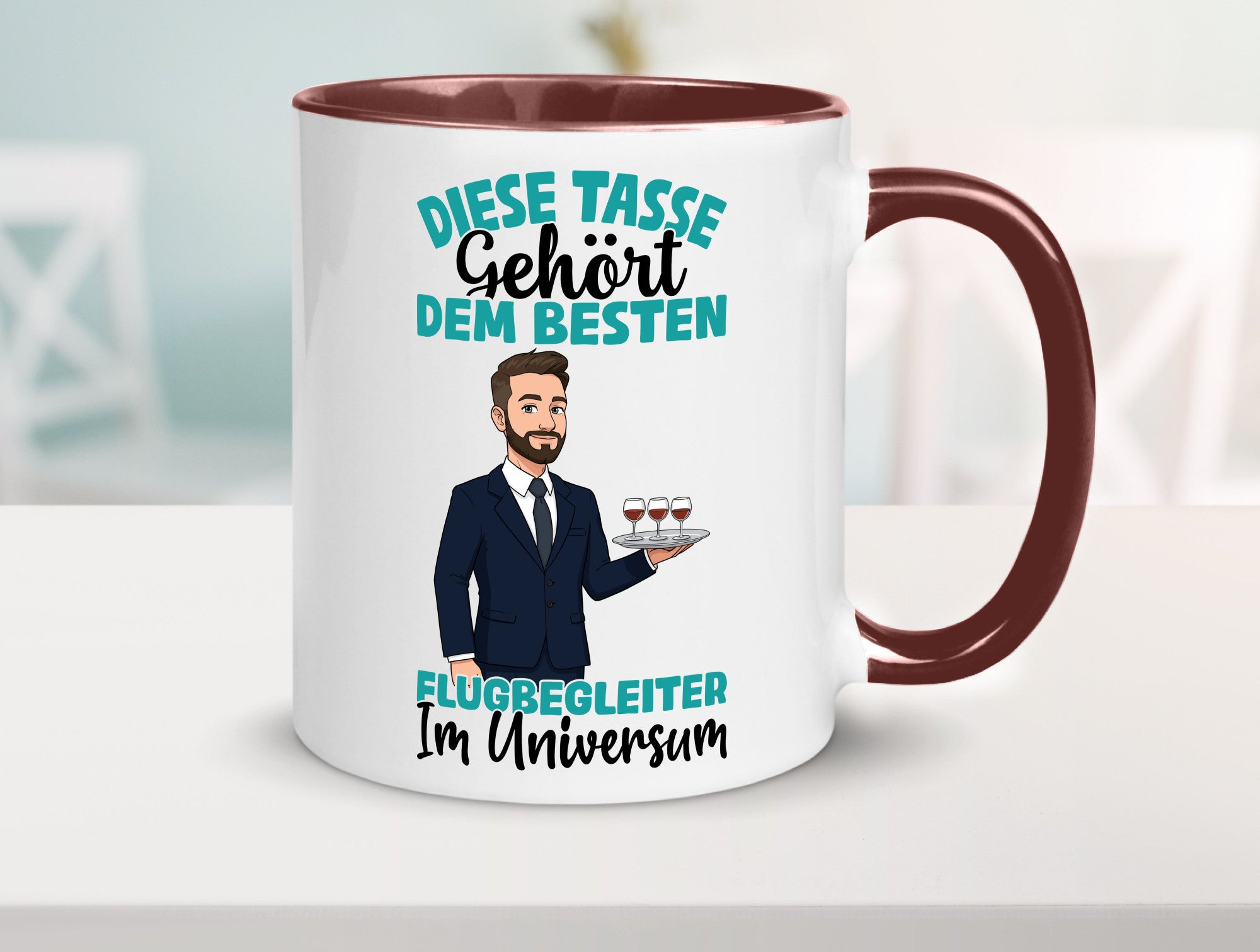 Im Universum: Flugbegleiter | Steward Flughafen Humor Geschenkidee Tasse