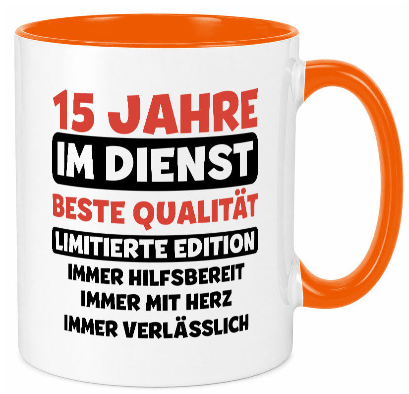 15 Jahre im Dienst | Jubiläum Arbeit v3 lustig Kollegen Büro Geschenk Tasse