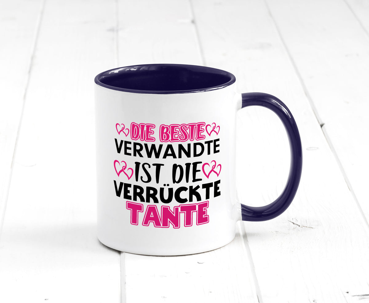 Verrückte Tante | Spruch Patentante Verwandtschaft lustiger Geschenk Humor Tasse
