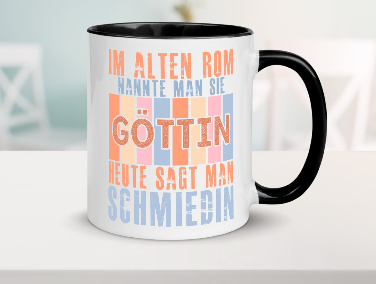 Heute sagt man: Schmiedin | Schmied Beruf Schmiederei lustiger Spruch Geschenk Tasse