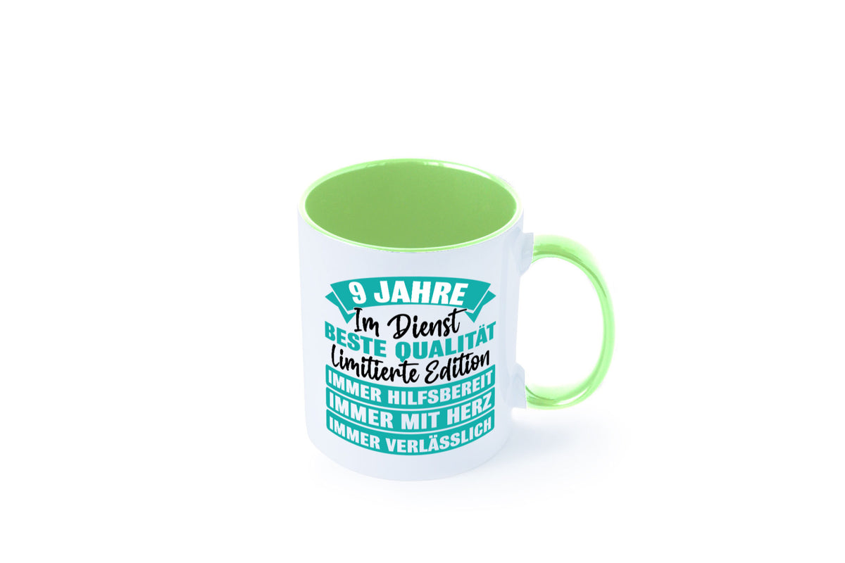 9 Jahre im Dienst | Jubiläum Arbeit Humor Kollegen Büro Geschenkidee Tasse