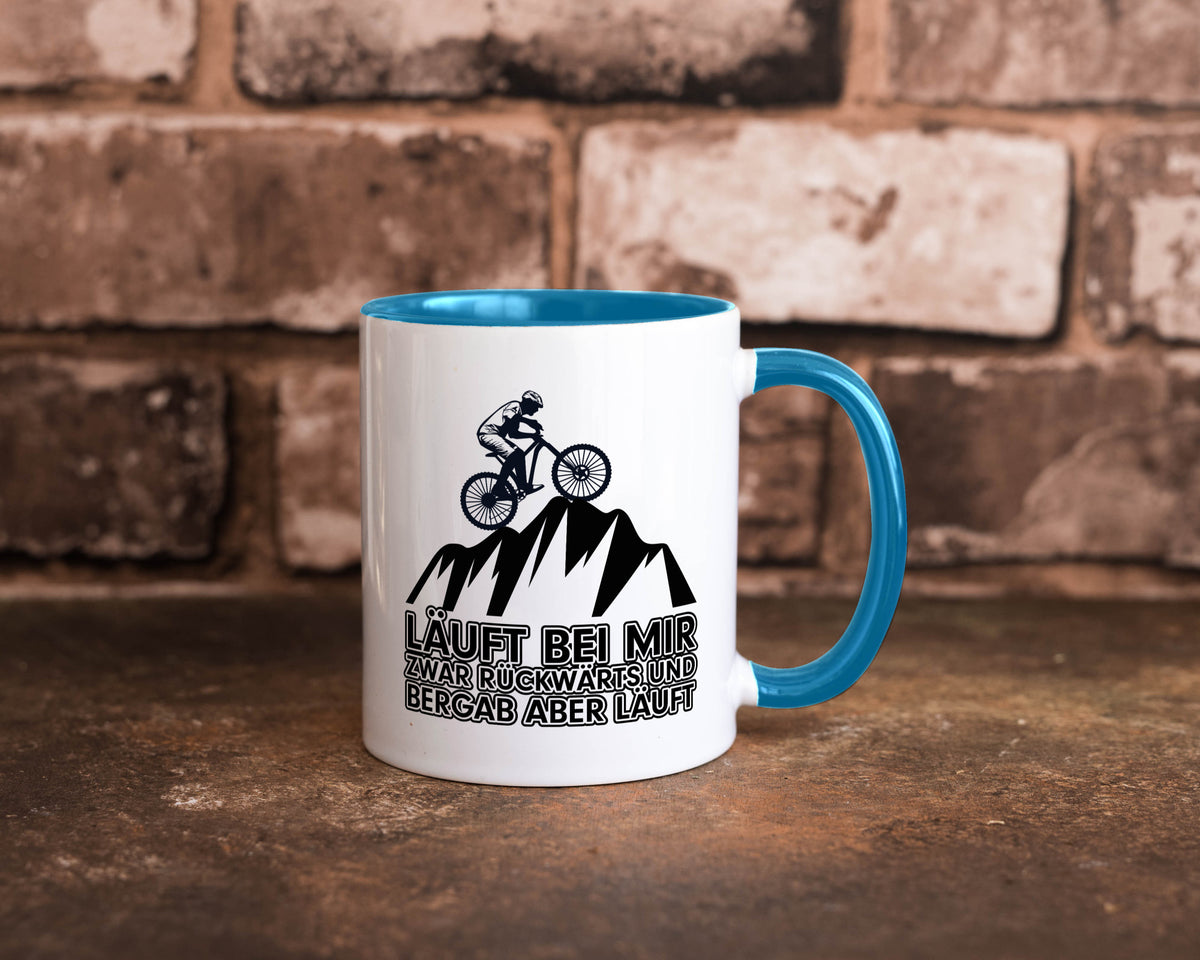 Läuft bei mir | Pechvogel Tasse Radfahrer Statement Humor Geschenkidee