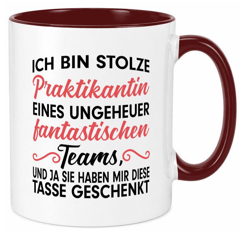 Stolze Praktikantin | Arbeitswelt Tasse Praktikum Geschenk Arbeit Kollegen Büro