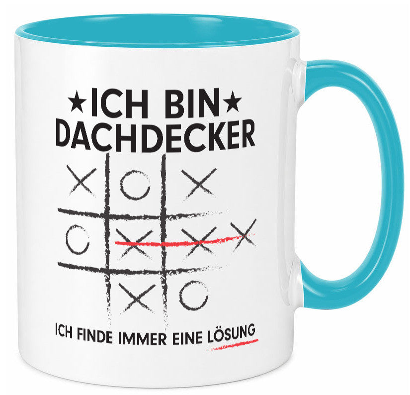 Lösung finden: Dachdecker | Dachbau Hausbau v2 Geschenkidee Humor Tasse