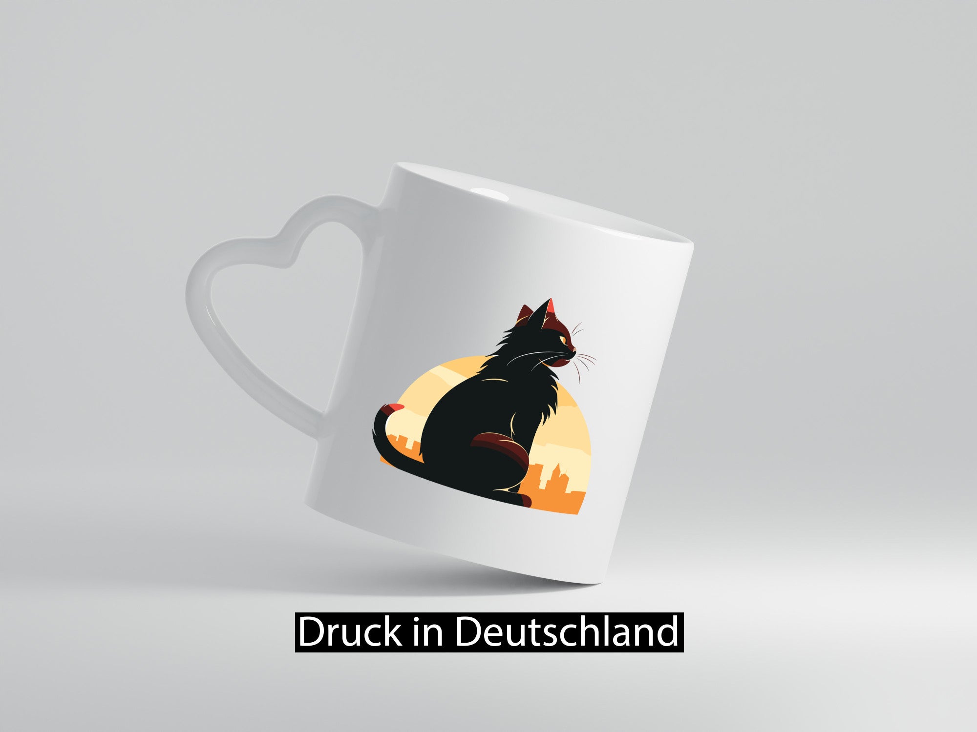 Katze | Großstadt Sonnenaufgang lustiger Spruch Geschenk Tierliebhaber Humor