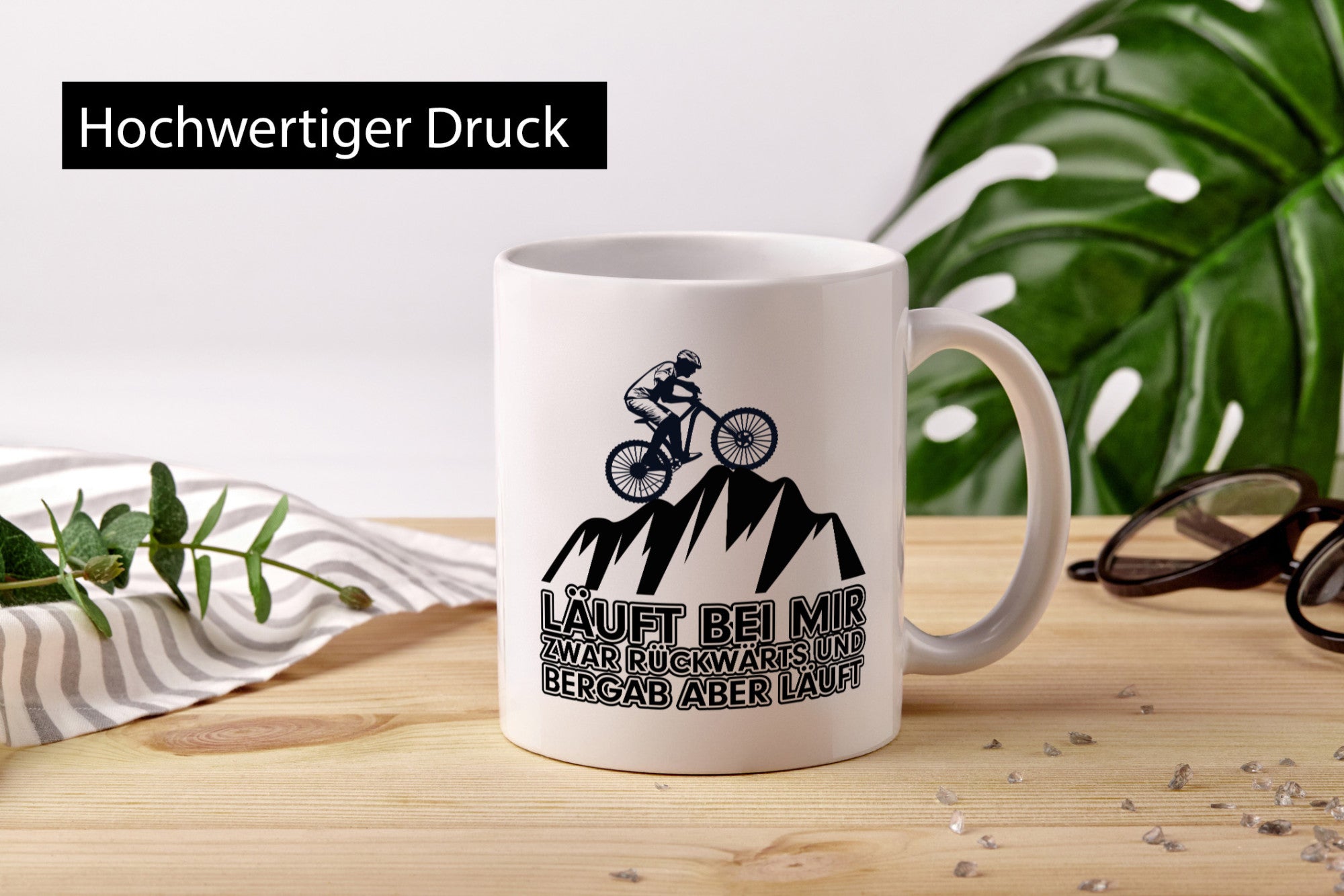 Läuft bei mir | Pechvogel Tasse Radfahrer Statement Humor Geschenkidee