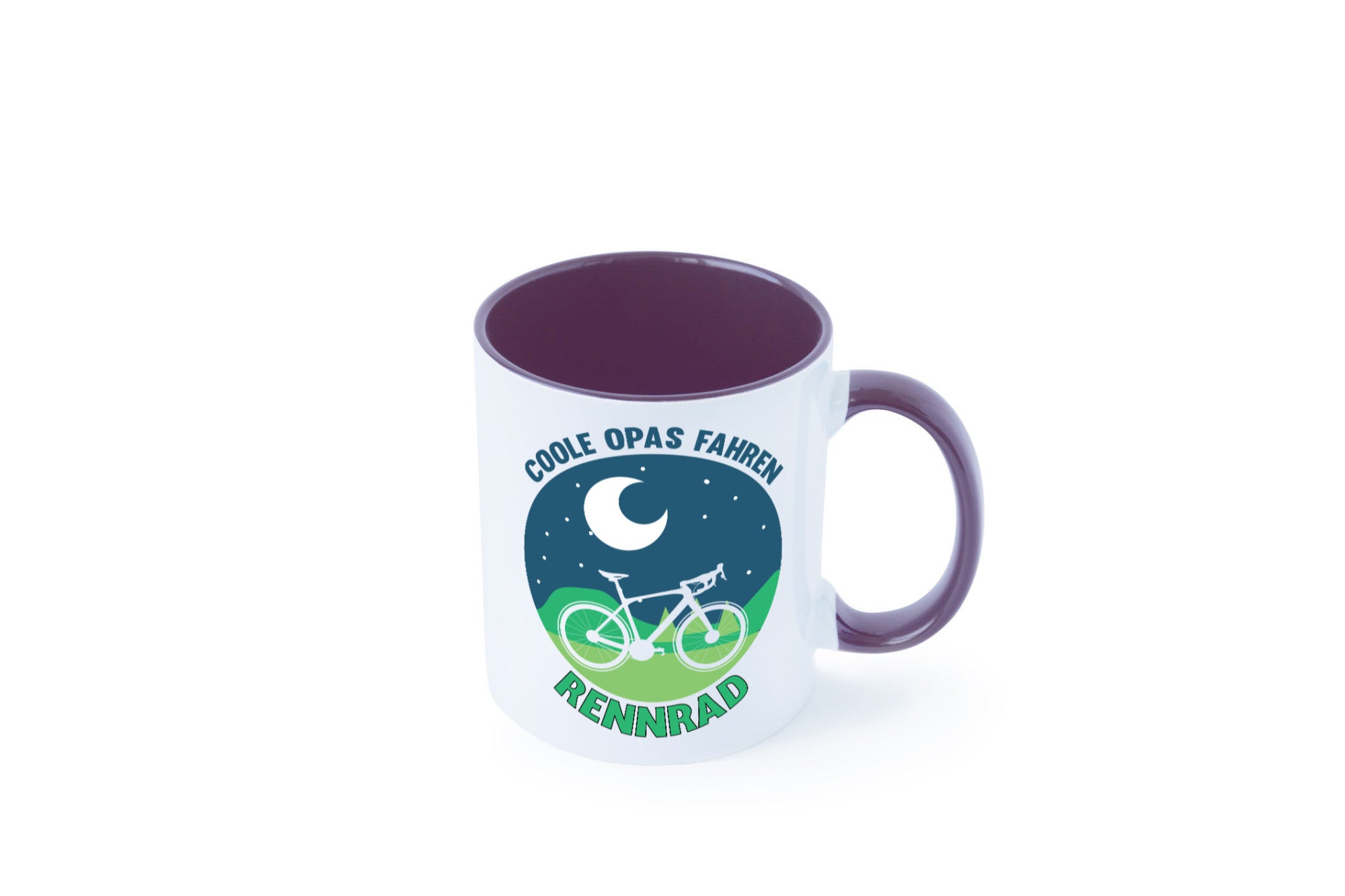 Coole Opas fahren Rennrad | Mond Landschaft Geschenk Familie Geschenkidee