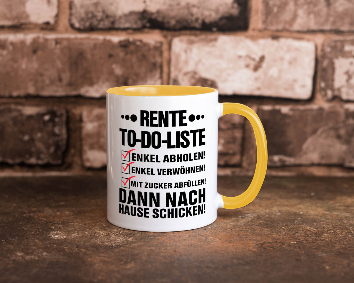 Rente To-Do-Liste | Rentner Tasse Enkel verwöhnen Geschenk Ruhestand Jubiläum