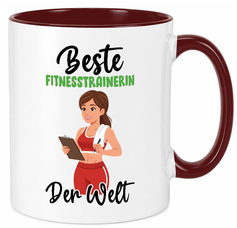 Beste Fitnesstrainerin | Trainerin Sport v2 lustiger Spruch Geschenk Humor Tasse