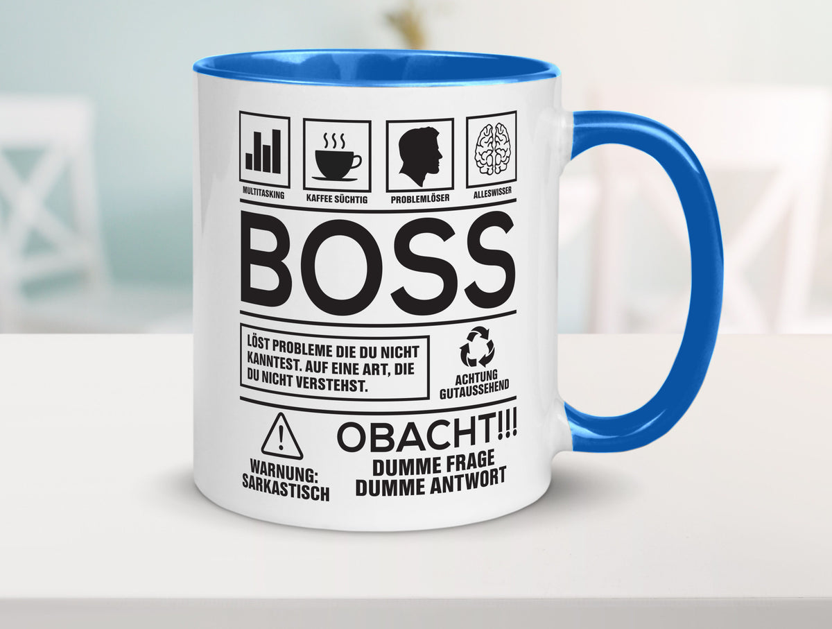 Achtung Probleme Boss | Führungskraft Vorgesetzter lustig Humor Geschenkidee Tasse