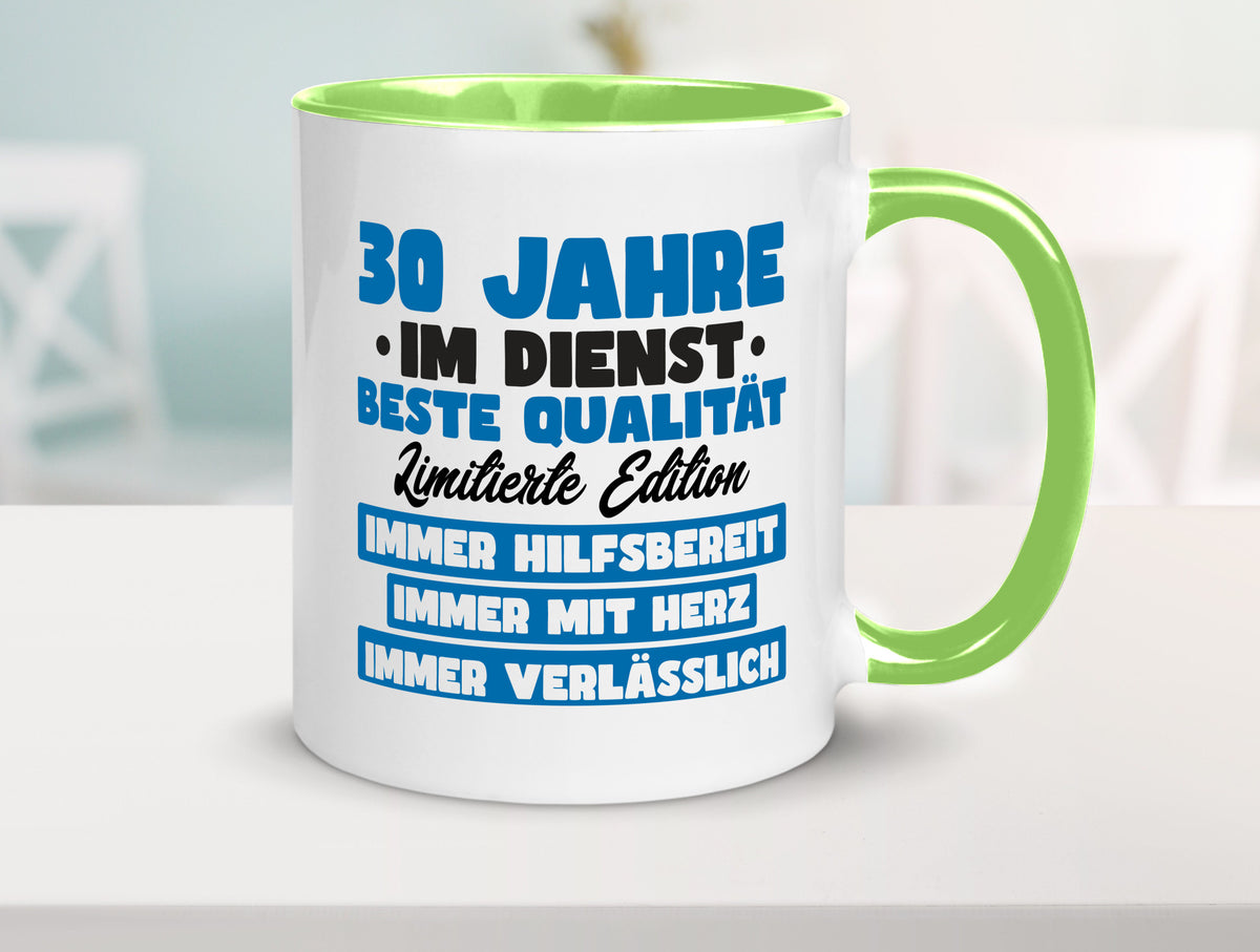 30 Jahre im Dienst | Jubiläum Arbeit v7 lustig Kollegen Büro Geschenk Tasse