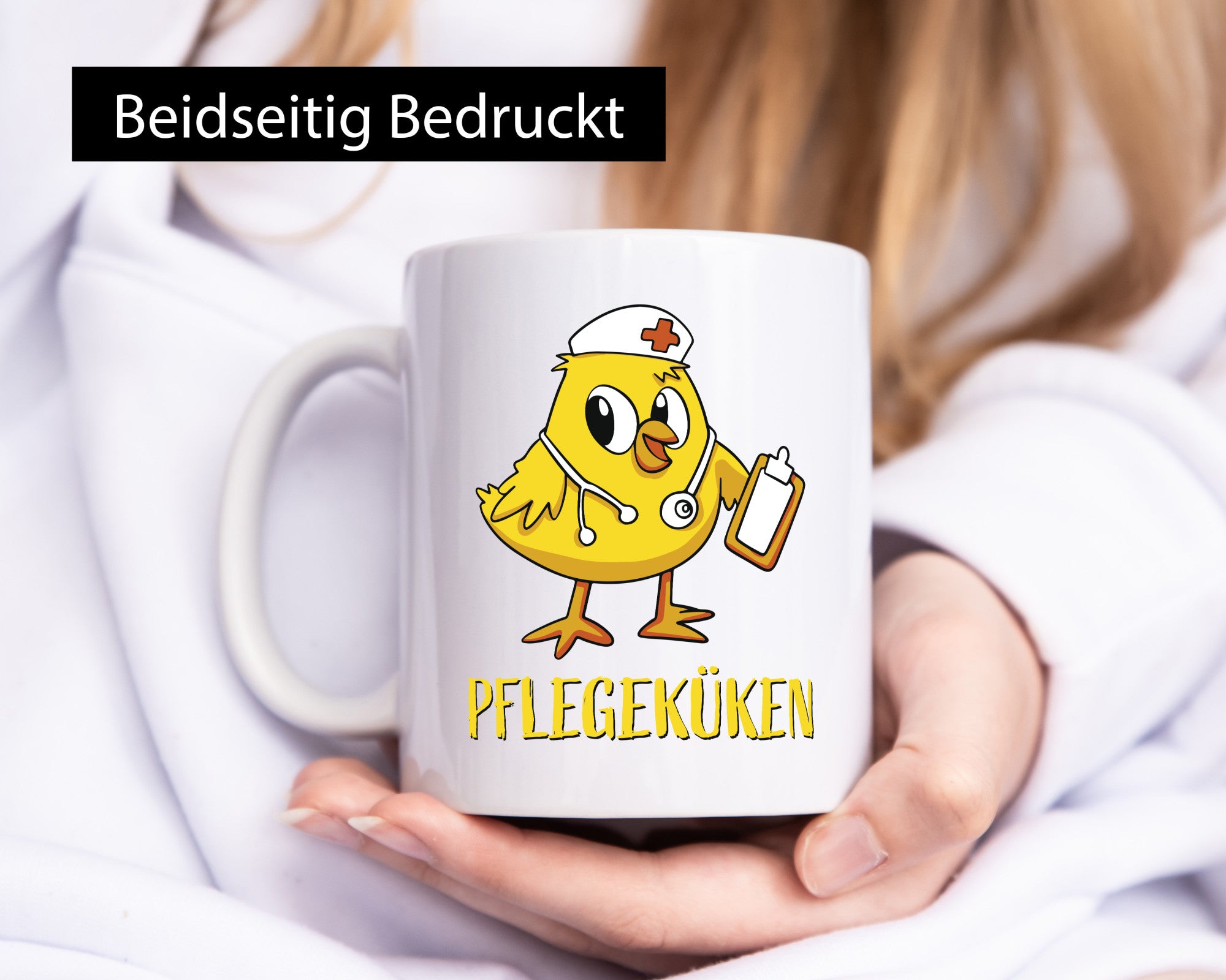 Pflegeküken | Küken Stethoskop Geschenk Humor Geschenkidee lustiger Spruch Tasse