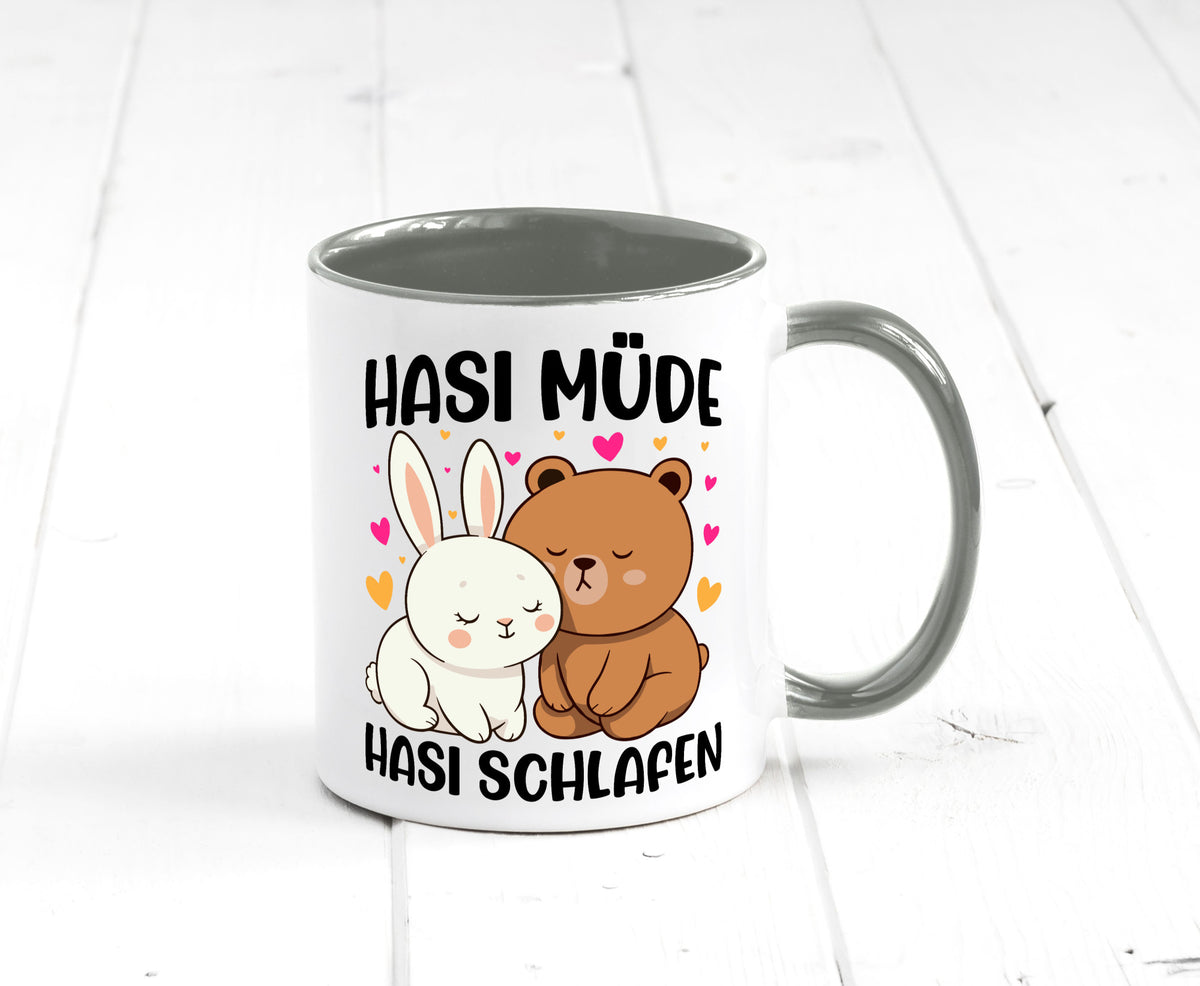 Hasi Müde | schlafen Kaninchen Häschen v2 lustiger Spruch Geschenk Humor Tasse