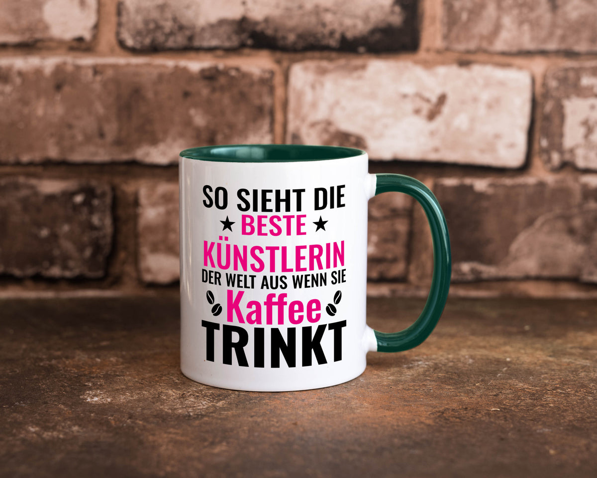 Kaffee trinkt: Künstlerin | Kunst Geschenk Humor Geschenkidee lustiger Spruch Tasse