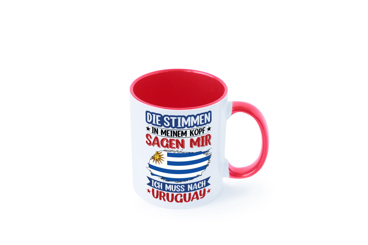 Uruguay | Urlaub Stimmen in meinem Kopf Traumland Geschenk Humor Geschenkidee Tasse