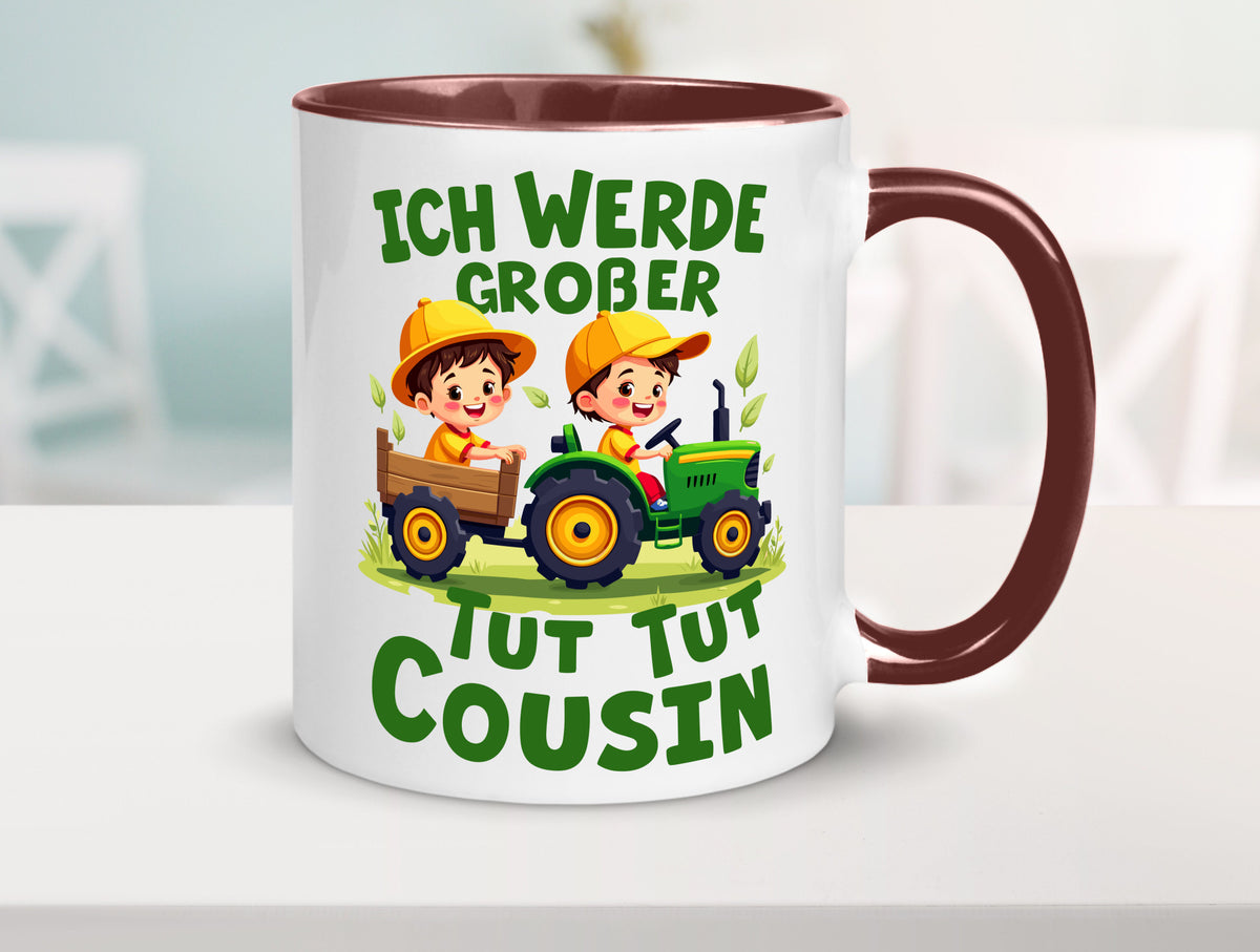 Ich werde Großer Cousin | Familie Bauer lustiger Spruch Geschenk Geschenkidee Tasse