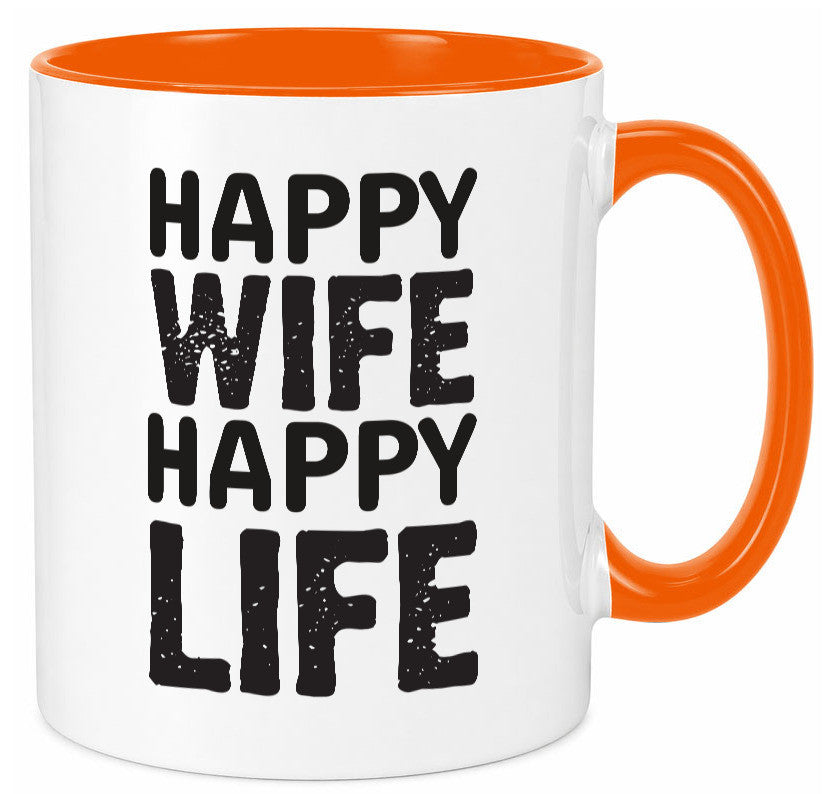 Happy Wife | Ehemann Tasse Ehefrau Humor Statement Geschenkidee