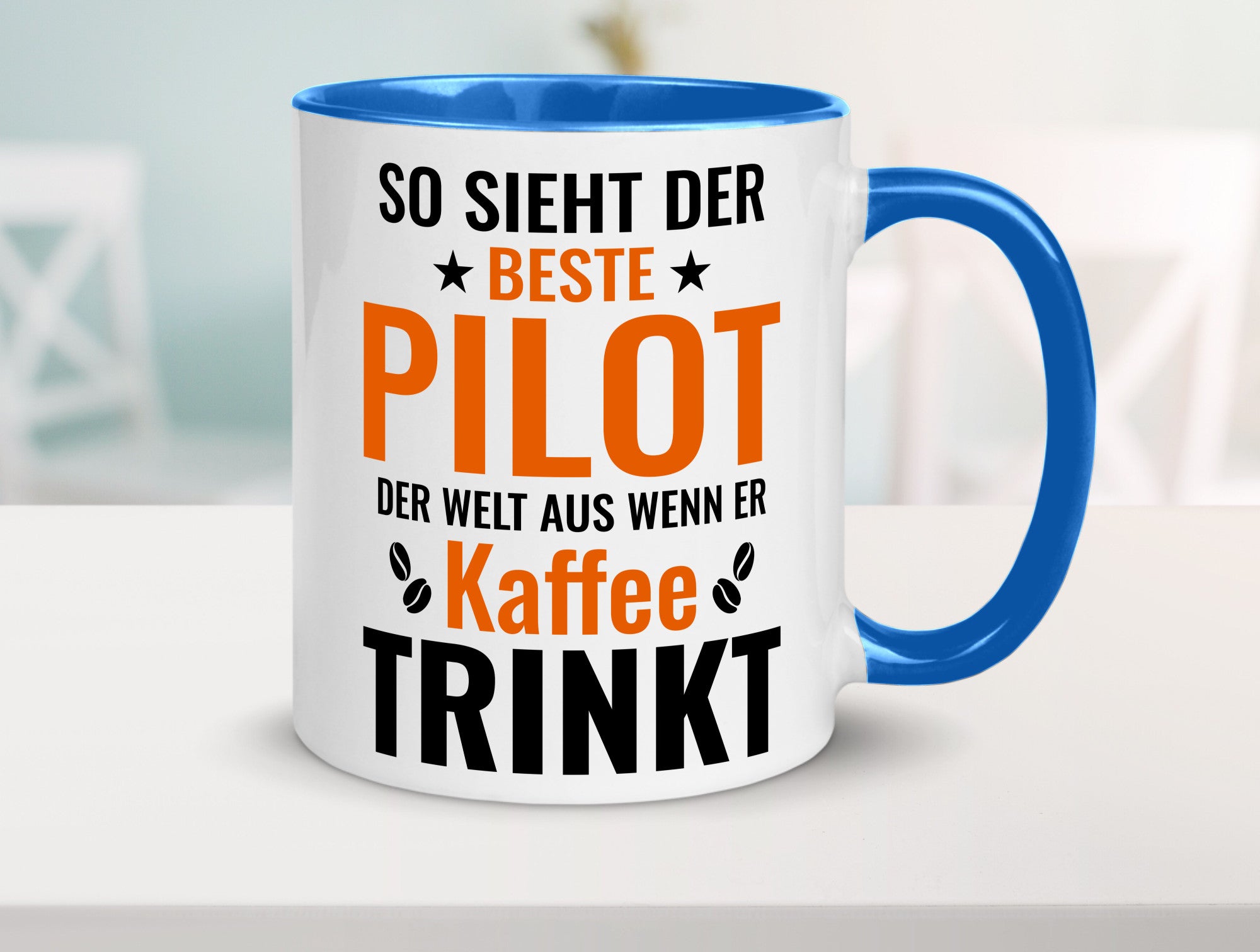 Kaffee trinkt: Pilot | Flugzeug Piloten lustiger Spruch Geschenk Humor