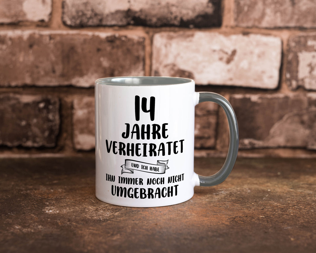 14 Jahre Verheiratet, immer noch am Leben! lustig Humor Geschenkidee Geschenk Tasse